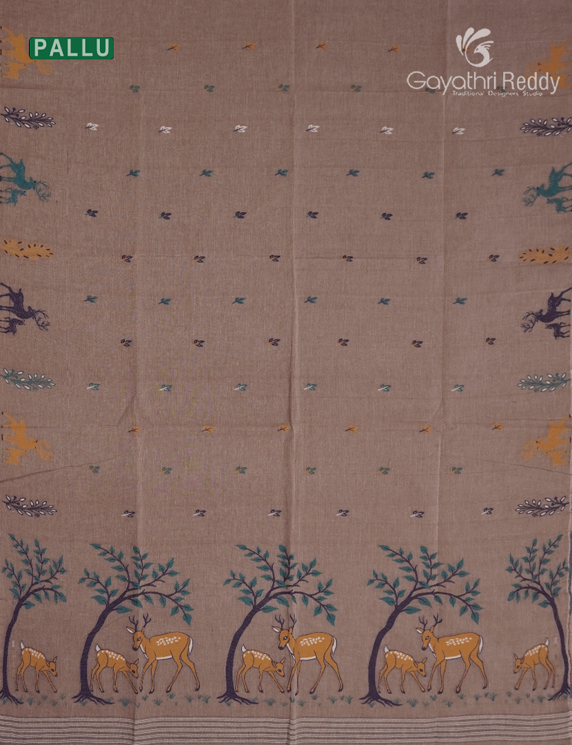 Jamdani Cotton Saree in Beige