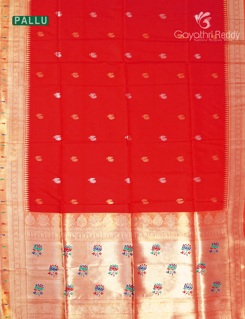 Semi Kanchipuram Art Silk Saree in Red
