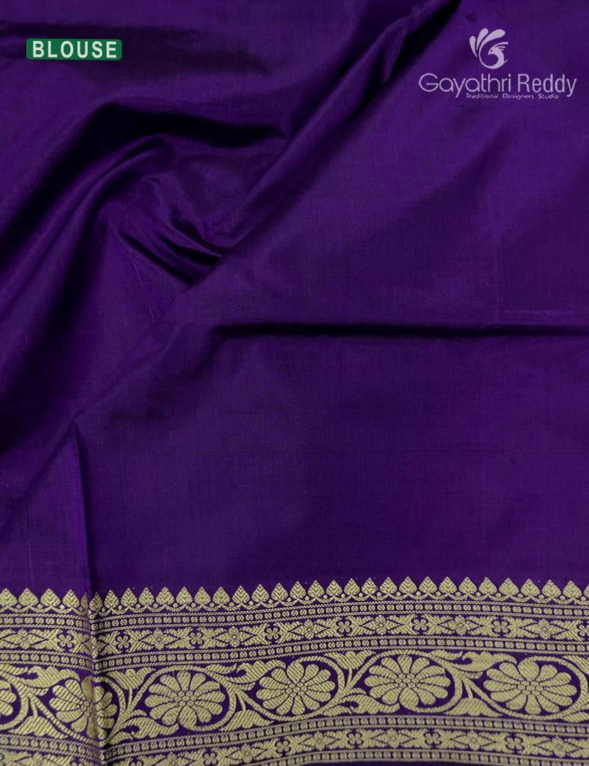 Pure Banaras Katan Silk Saree in Deep Purple