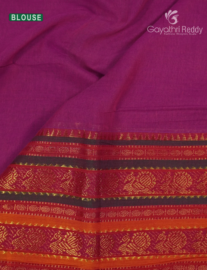 Pure Narayanpet Cotton Saree in Rose Pink
