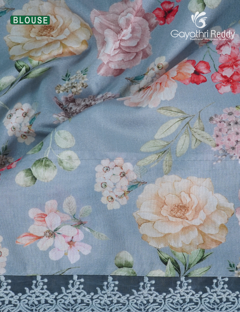 Kota Fancy Saree in Powder Blue