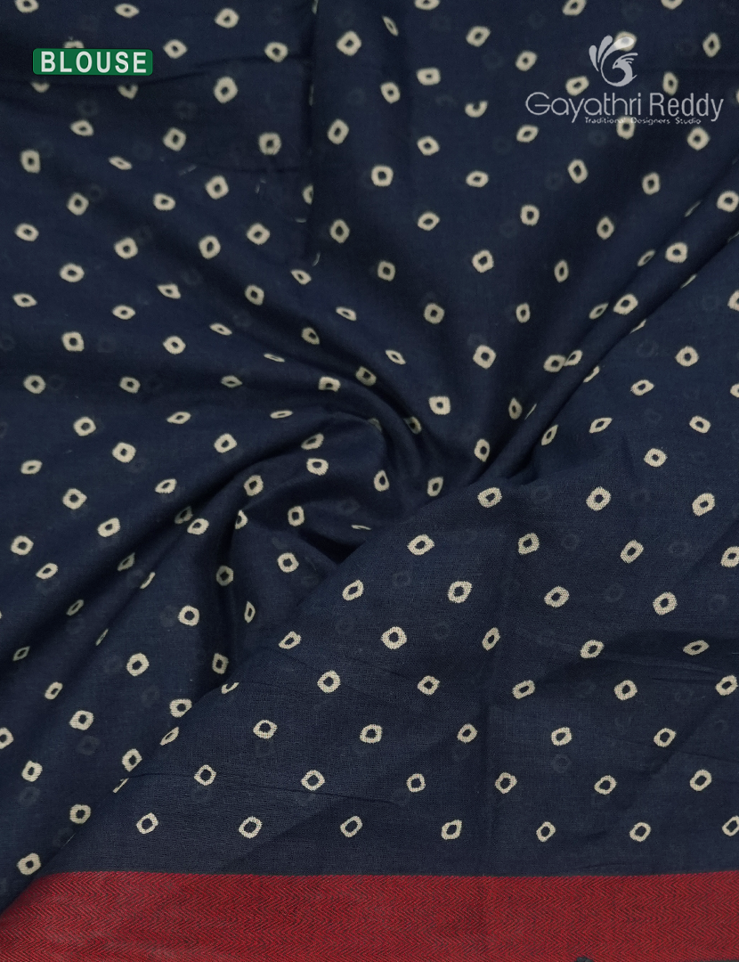 Vidharbha Cotton Saree in Indigo Blue