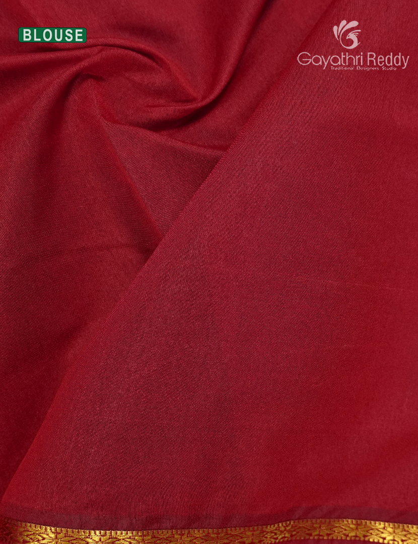 Silk Cotton Saree in Black and Red
