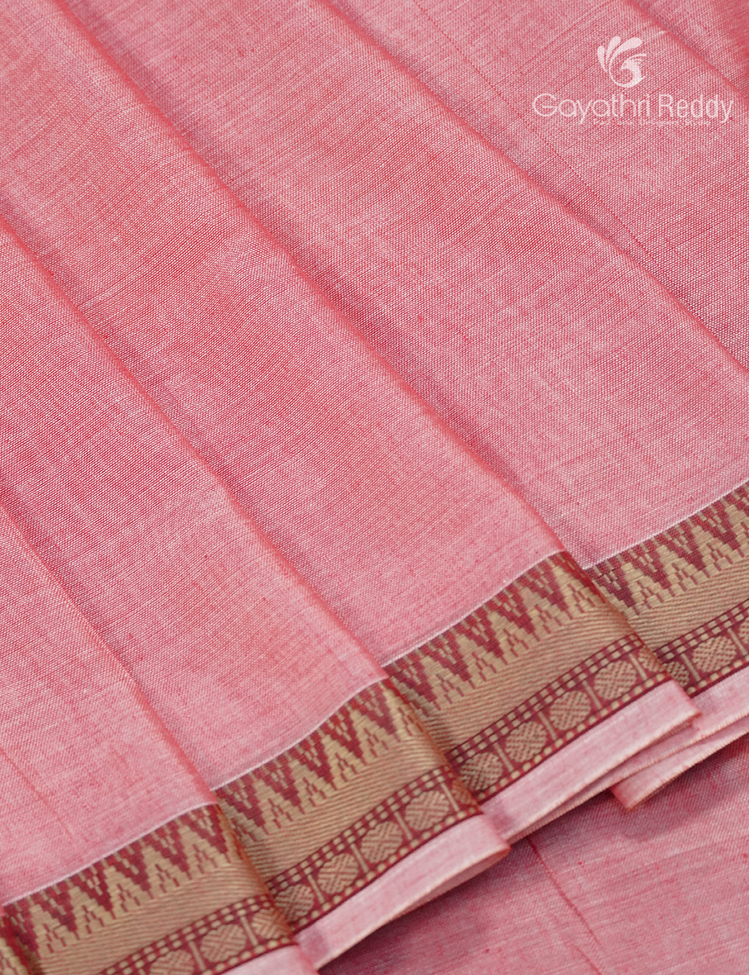 Pure Narayanpet Cotton Saree in Baby Pink