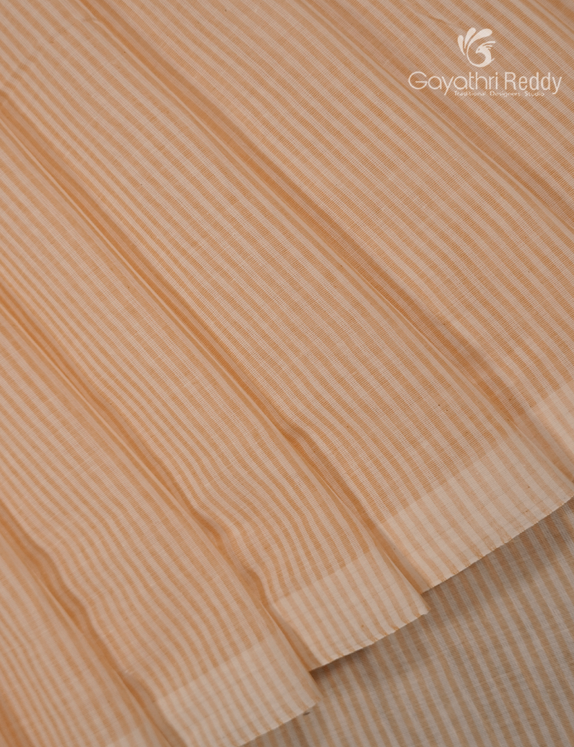Pure Kanchi Cotton Printed Saree in Peach