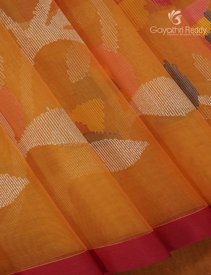 Pure Jamdani Kora Saree in Yellow