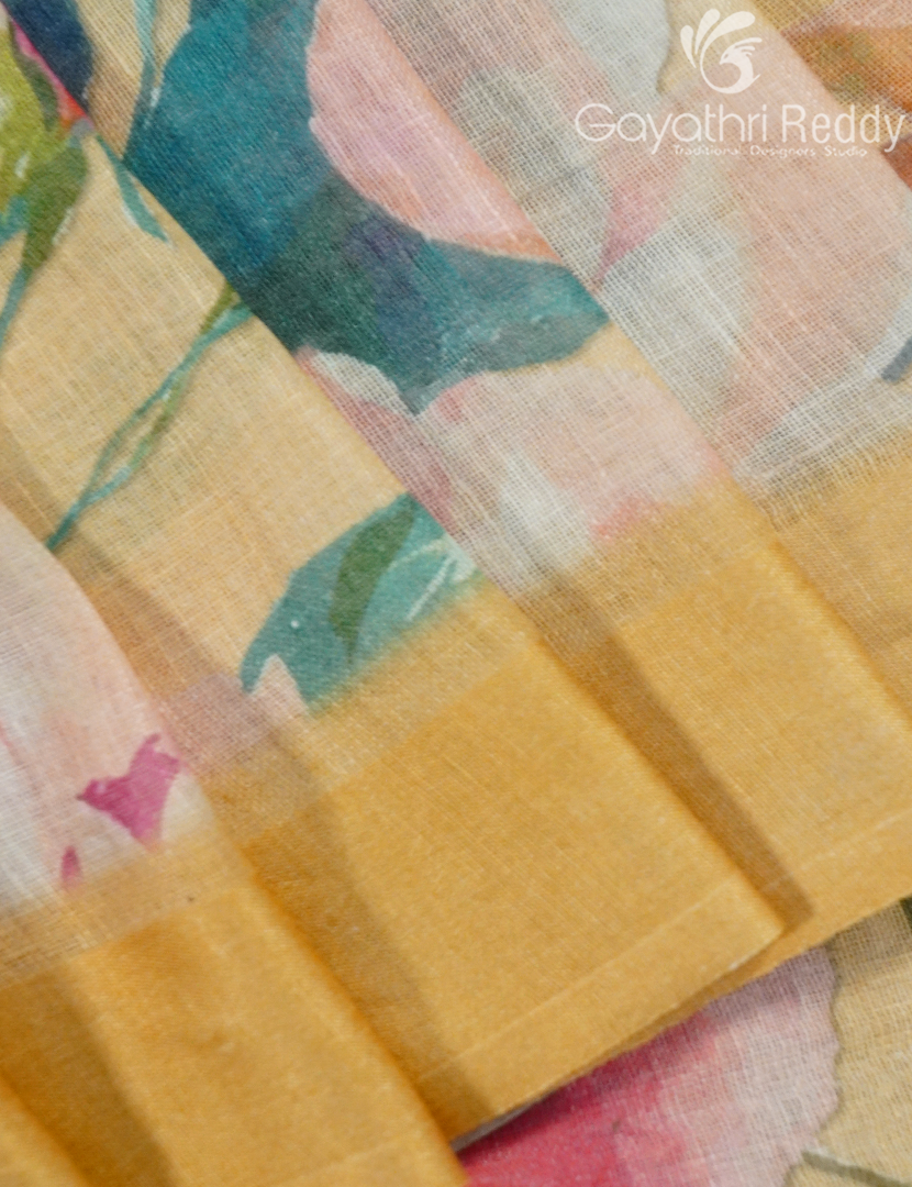 PURE LINEN SAREE-L1433