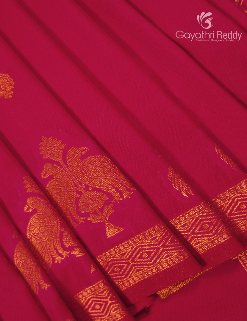 Semi Kanchipuram Art Silk Saree in Pink