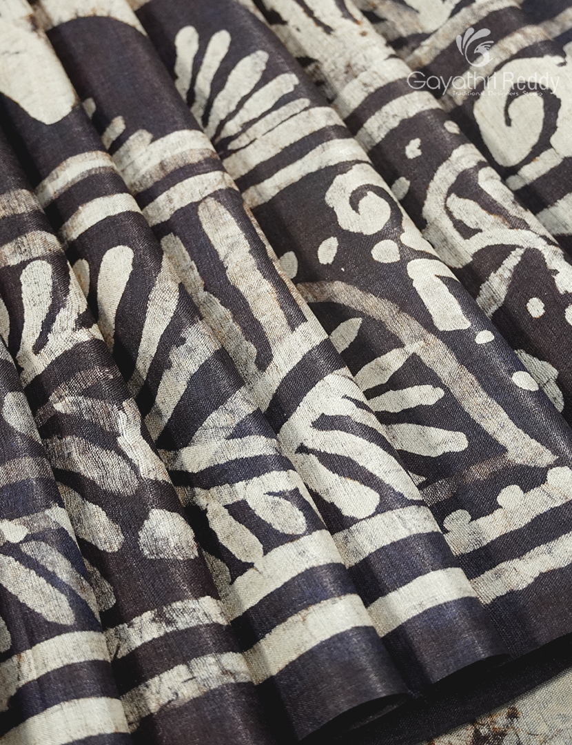 PURE DESI TUSSAR PRINTED SAREE-TS1585