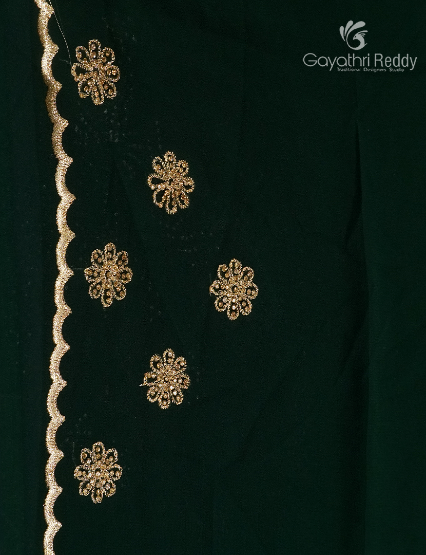 Georgette Fancy Saree in Deep Black