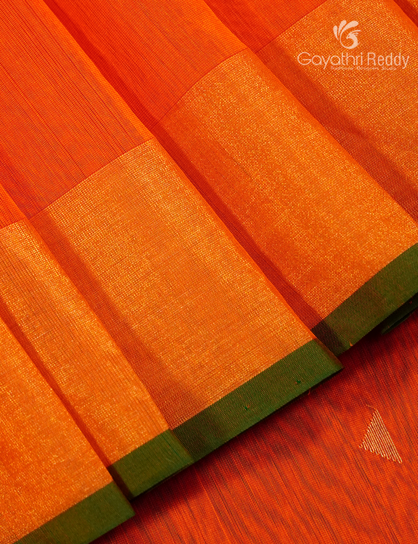 Pure Chanderi Sico Saree in Orange