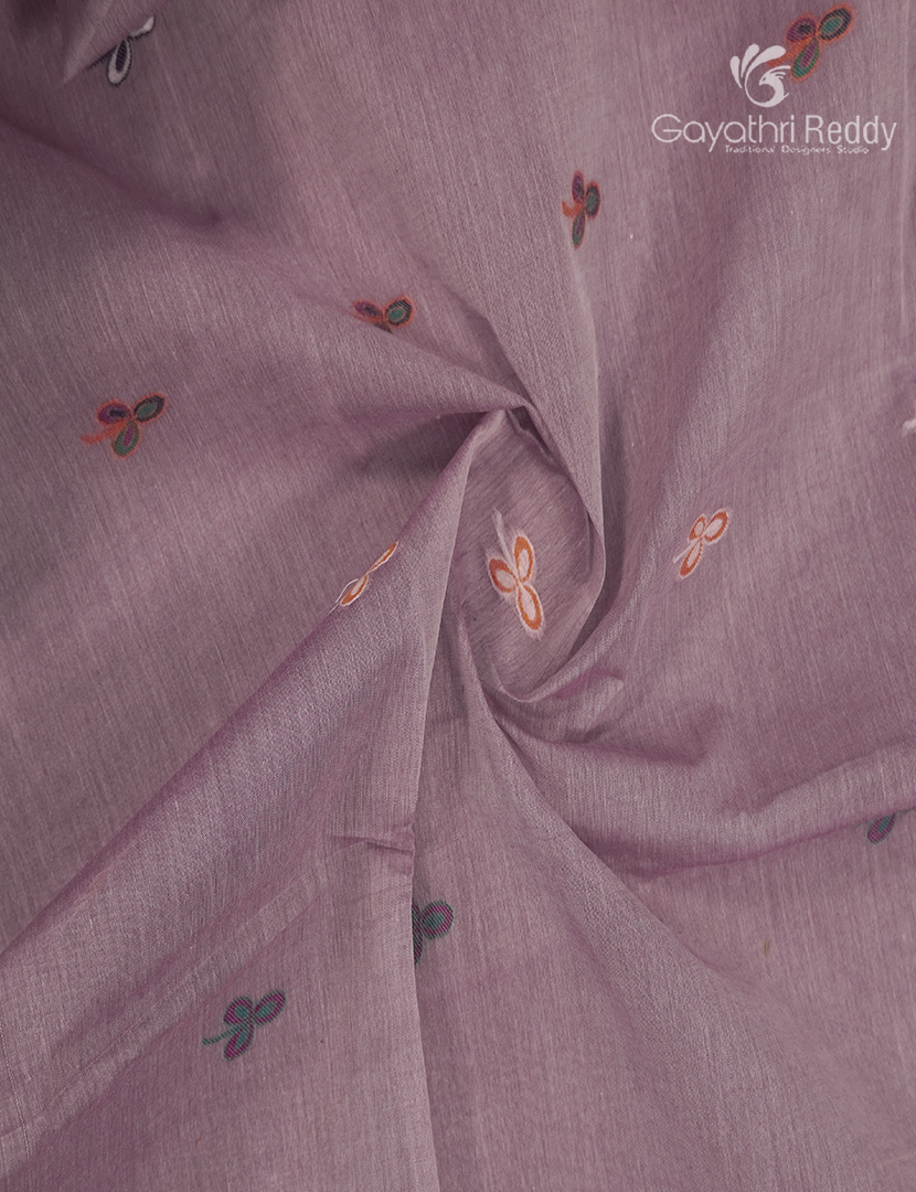Jamdani Cotton Saree in Onion Peach