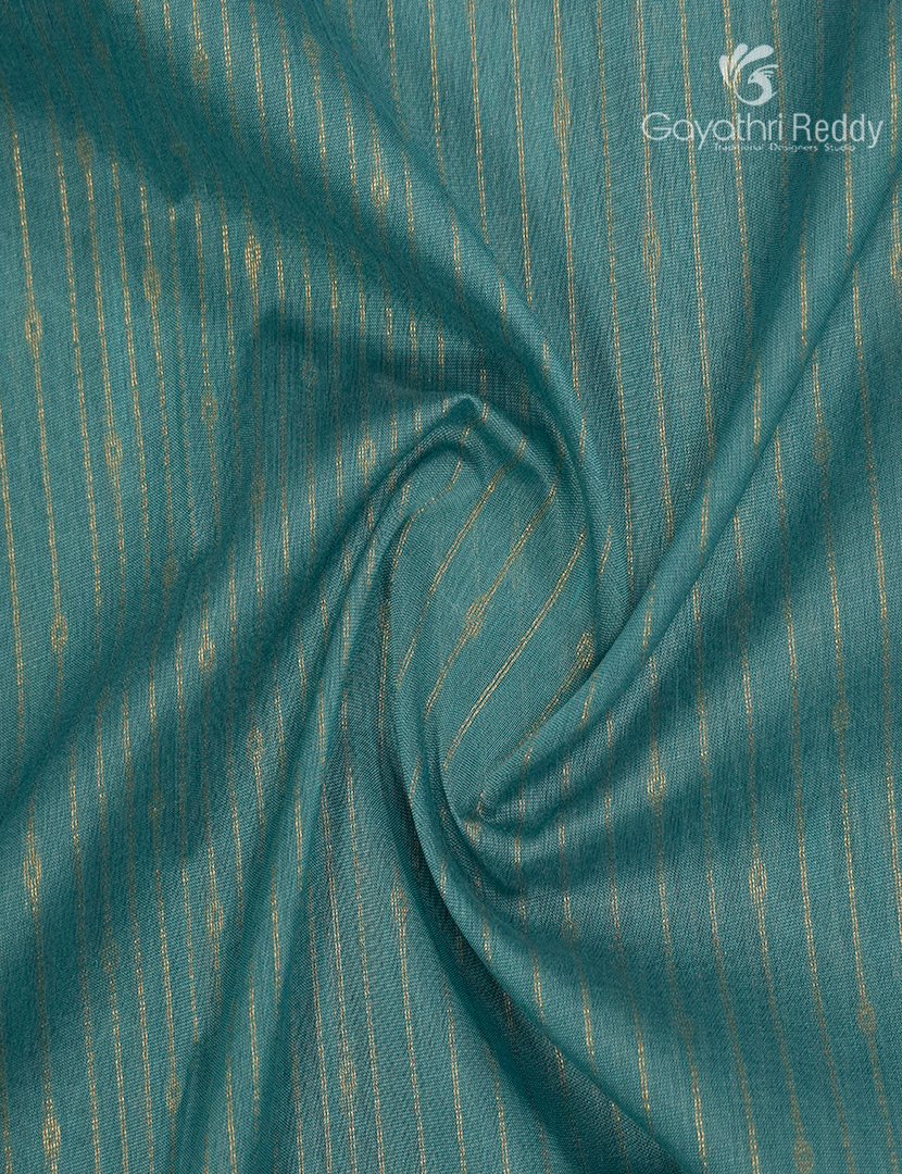 Kanchipuram Sico Saree in Teal Blue and Grey
