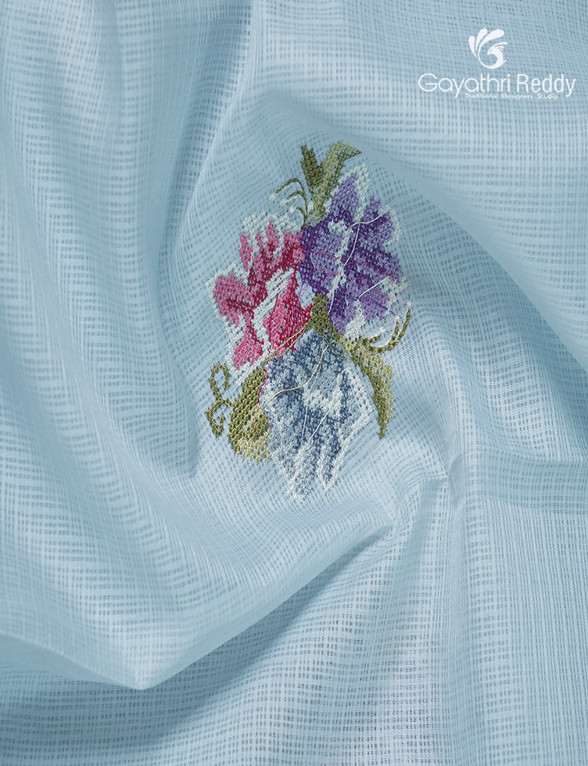 Kota Fancy Saree in Powder Blue