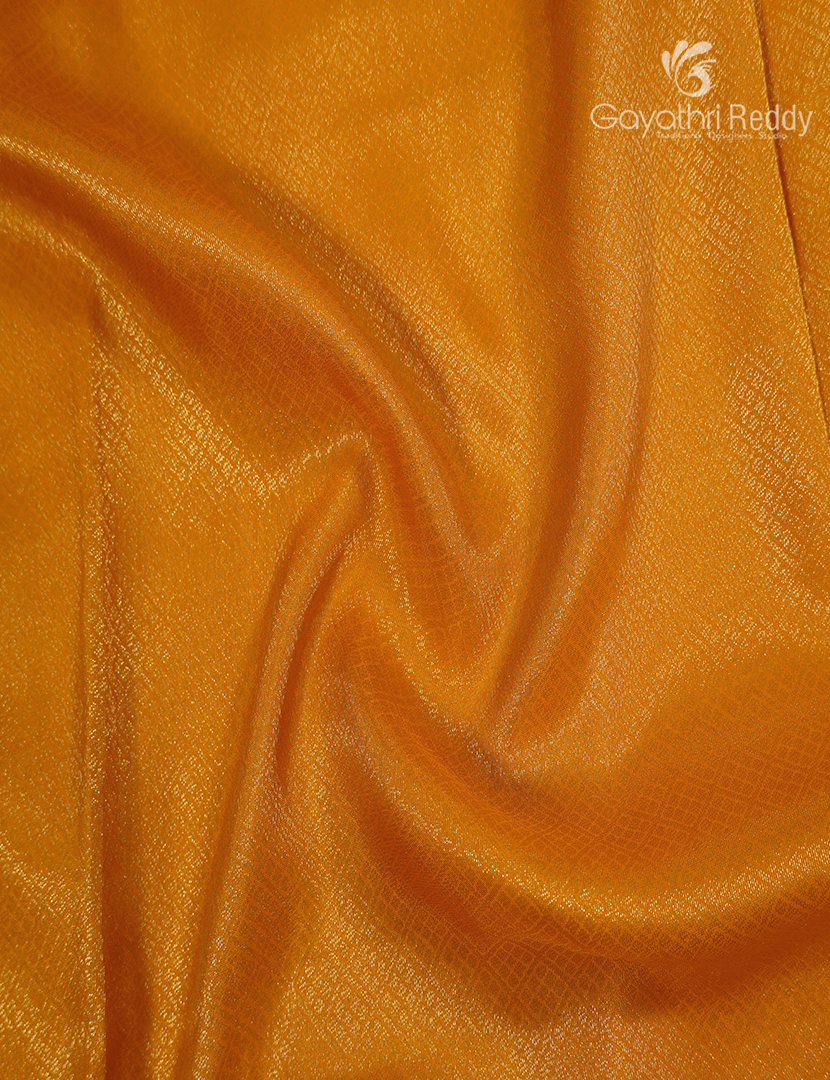 Semi Mysore Silk Saree in Golden Yellow and Deep Burgundy