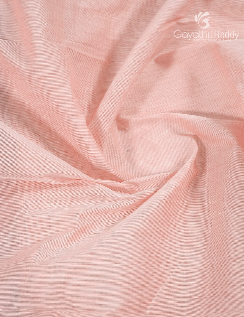 Pure Handloom Cotton Saree in Pastel pink