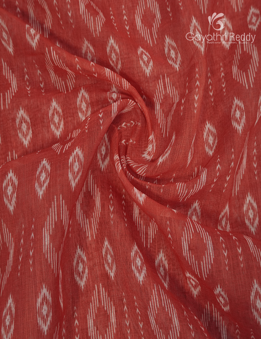 Linen Cotton Saree in Orange