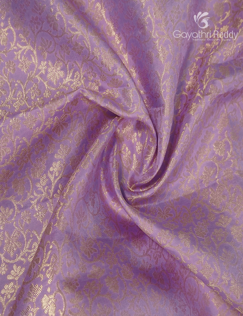 Pure Kanchipuram Bridal Silk Saree in Lavender and Parrot Green