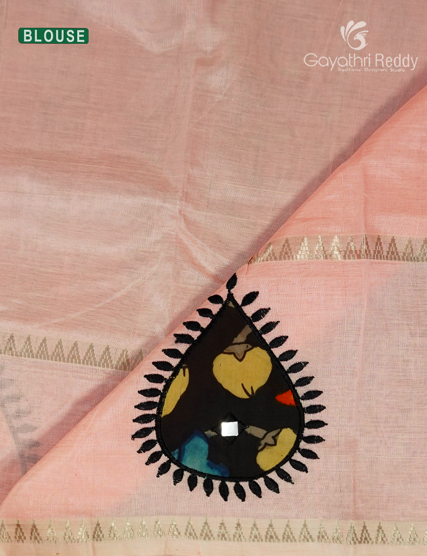 Pure Mangalagiri Langa Voni Set in Pastel Peach