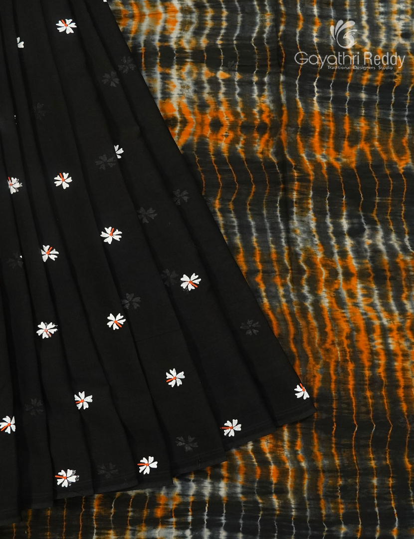 Pure MulMul Cotton Saree in Black