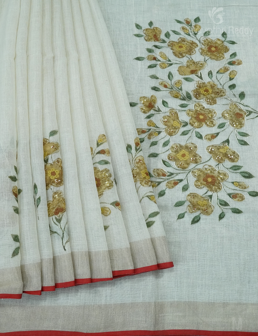 PURE LINEN SAREE-L1354