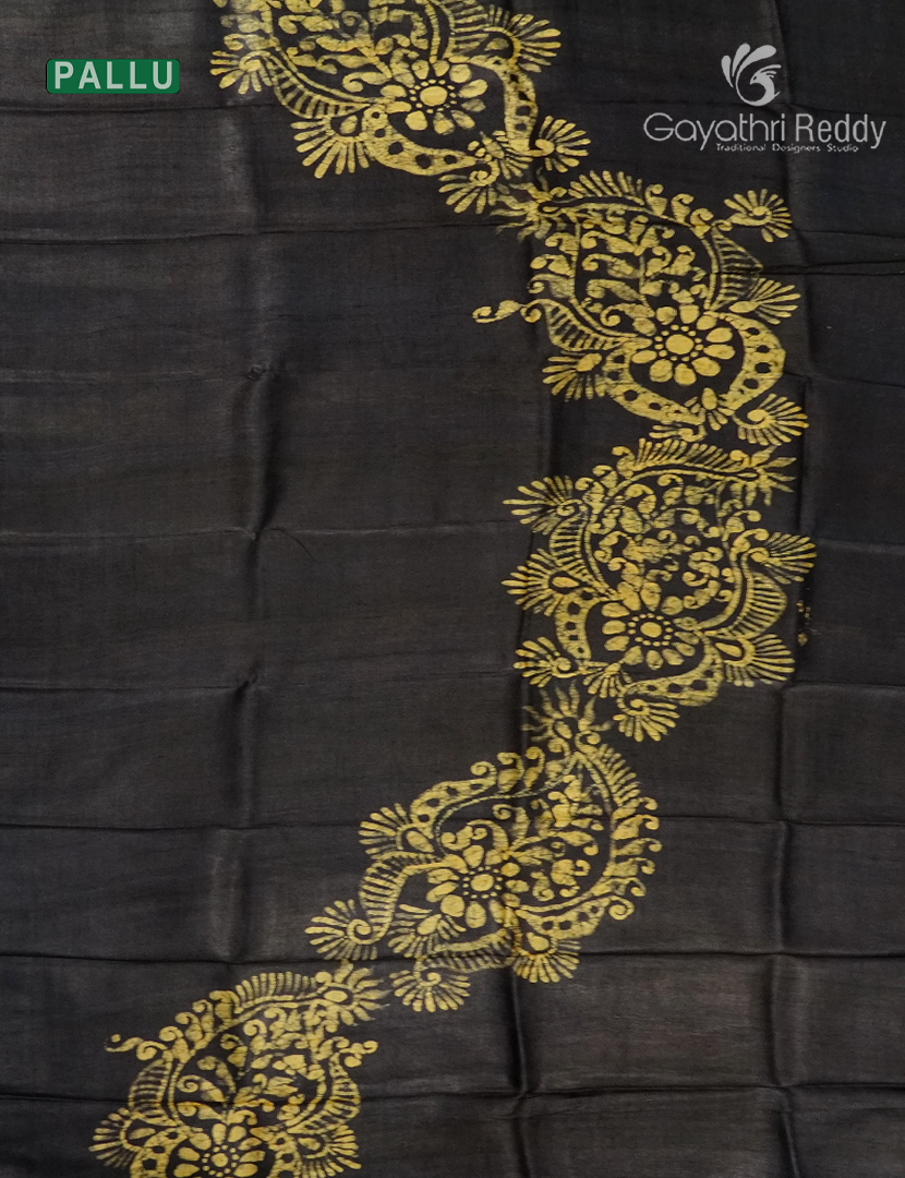 PURE DESI TUSSAR PRINTED SAREE-TS1586