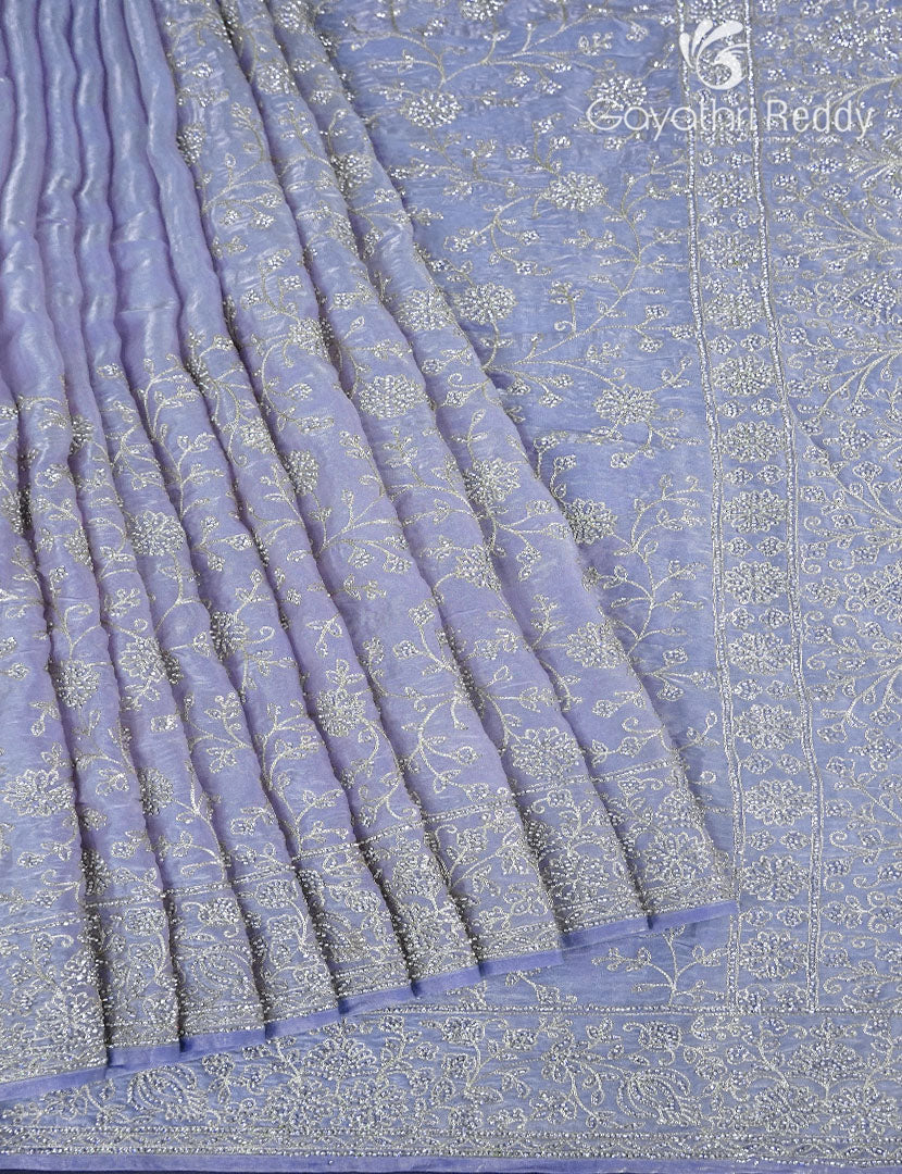 Tissue Organza Saree in Lavender