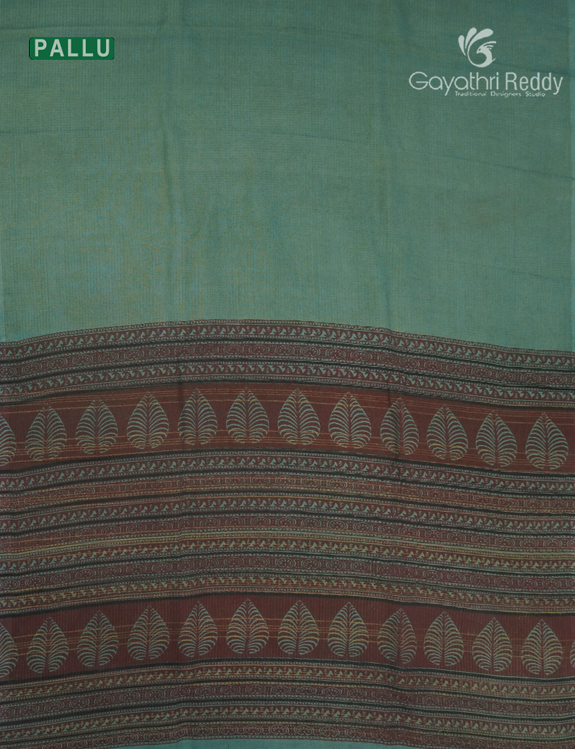 Pure Munga Silk Saree in Teal Green