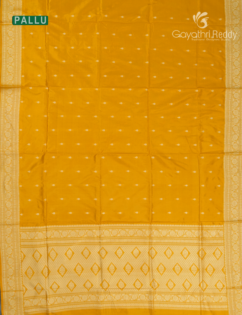 Pure Banaras Katan Silk Saree in Mango Yellow