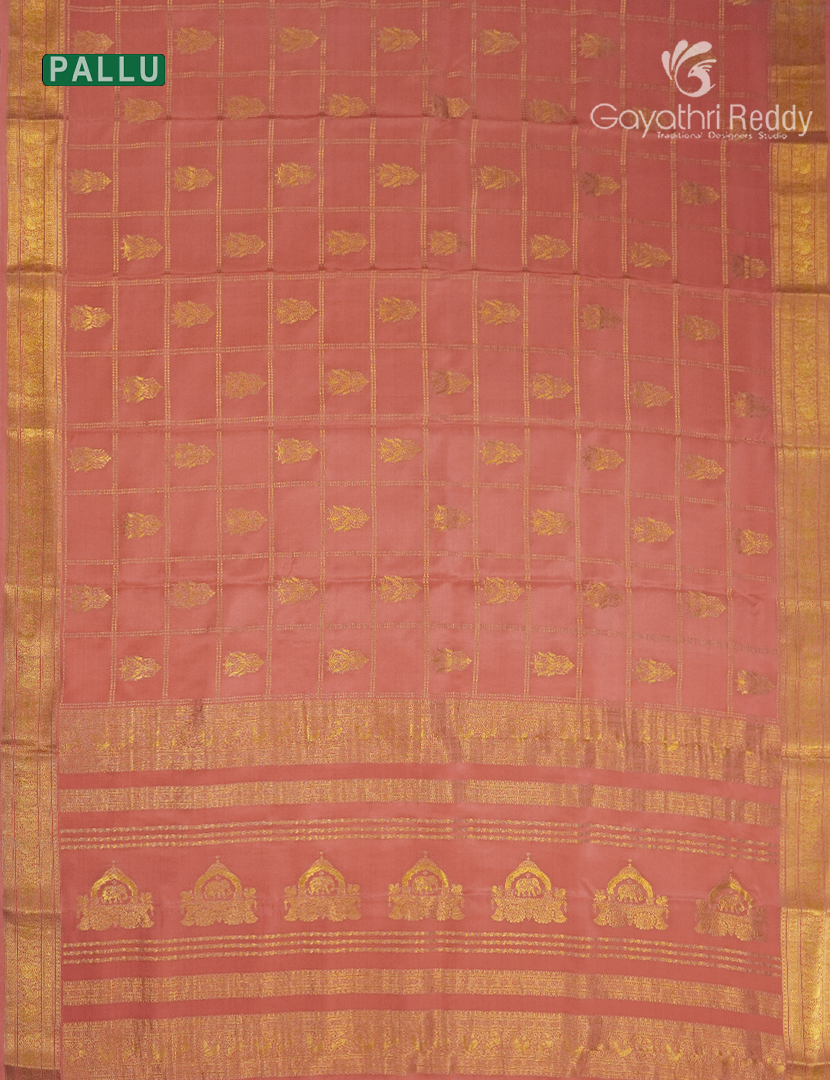 Pure Mysore Silk Saree in Peach