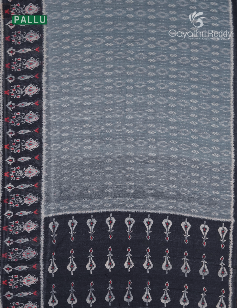 Linen Cotton Saree in Grey