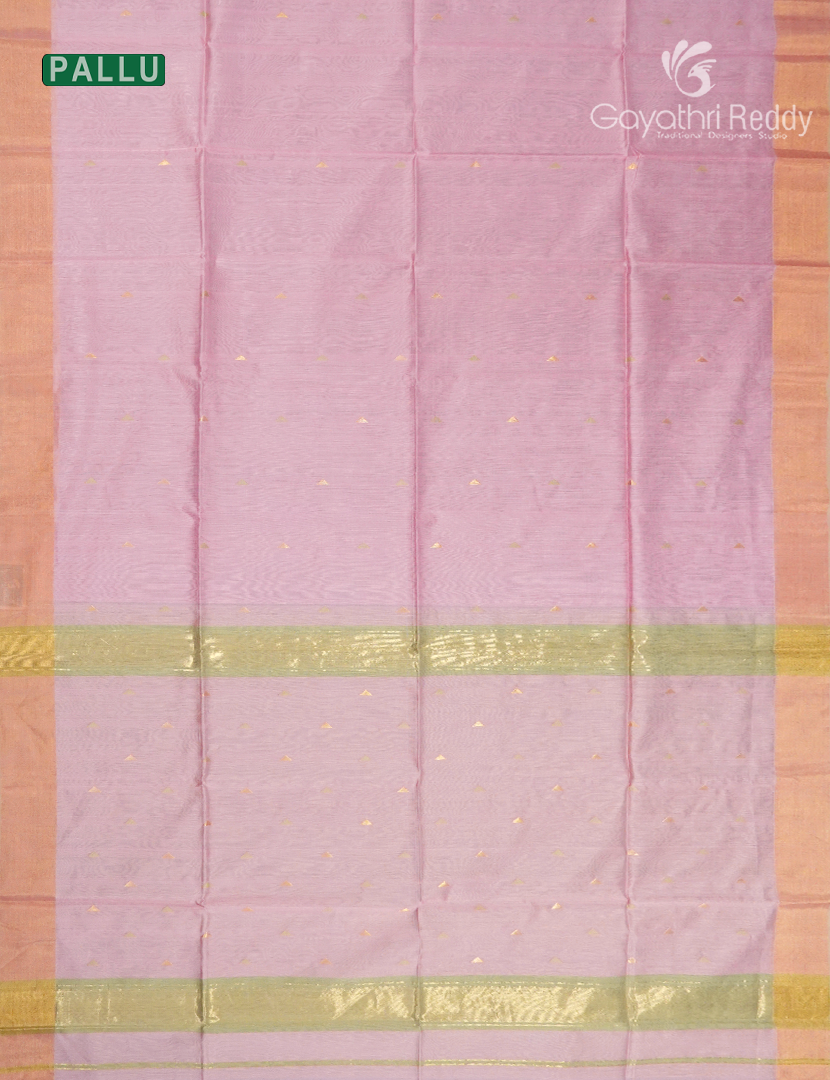 Pure Chanderi Sico Saree in Baby Pink