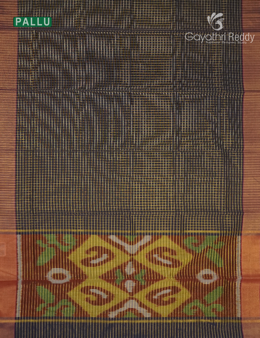 Semi Ikat Silk Saree in Deep Navy Blue