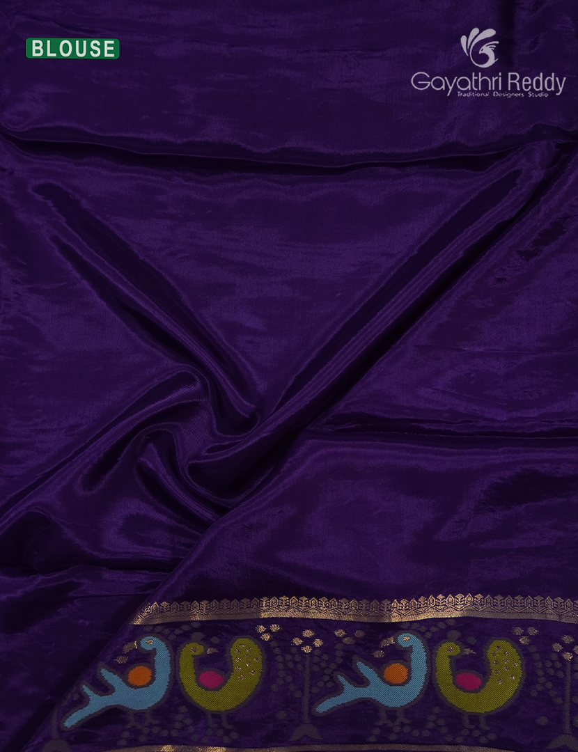 Semi Mysore Silk Saree in Rose Pink and Navy Blue