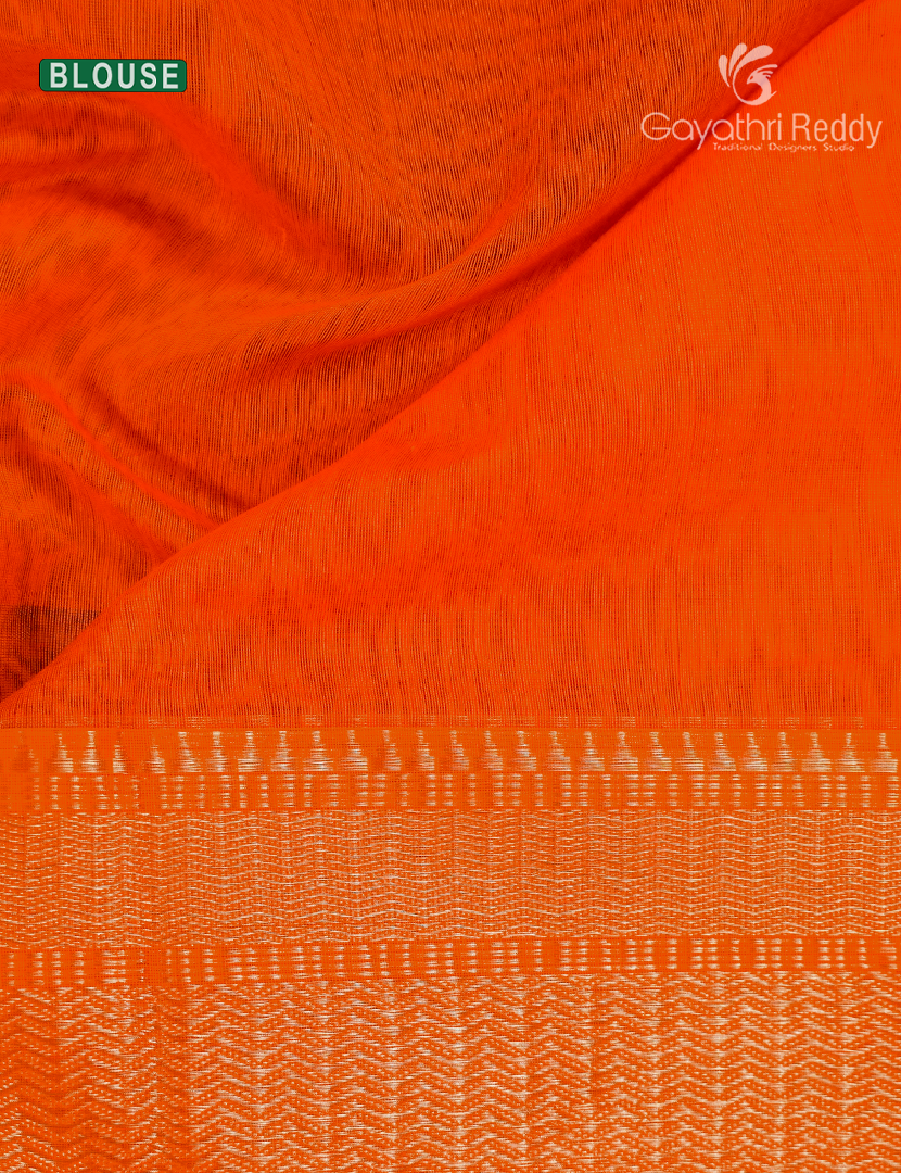 Pure Chanderi Sico Saree in Mustard and Orange