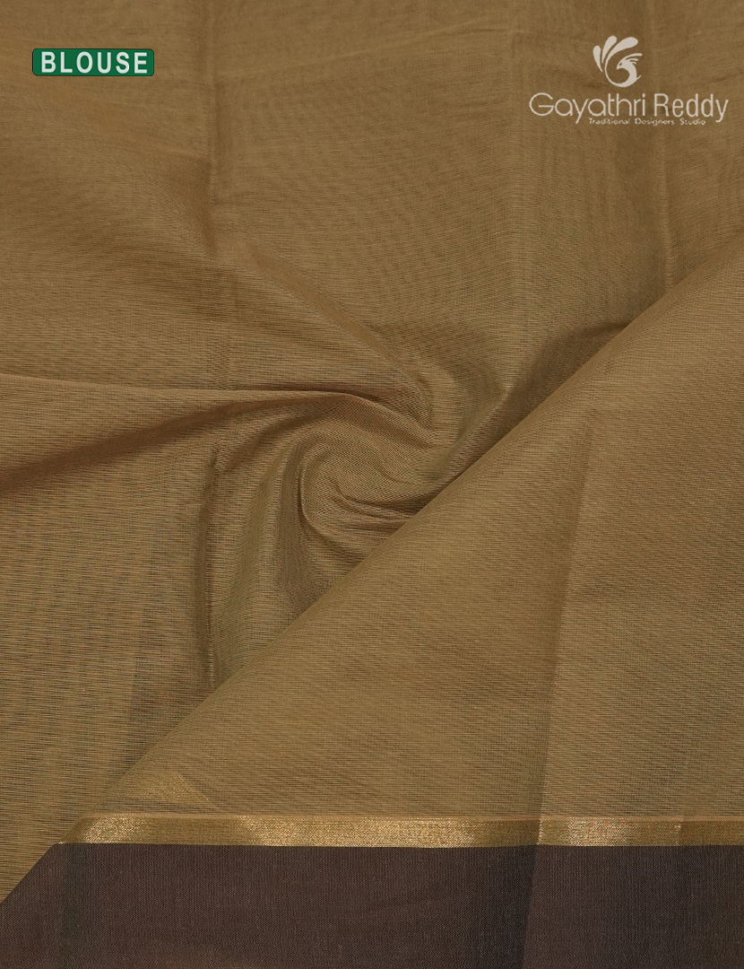 Pure Kanchi Cotton Saree in Olive Grey