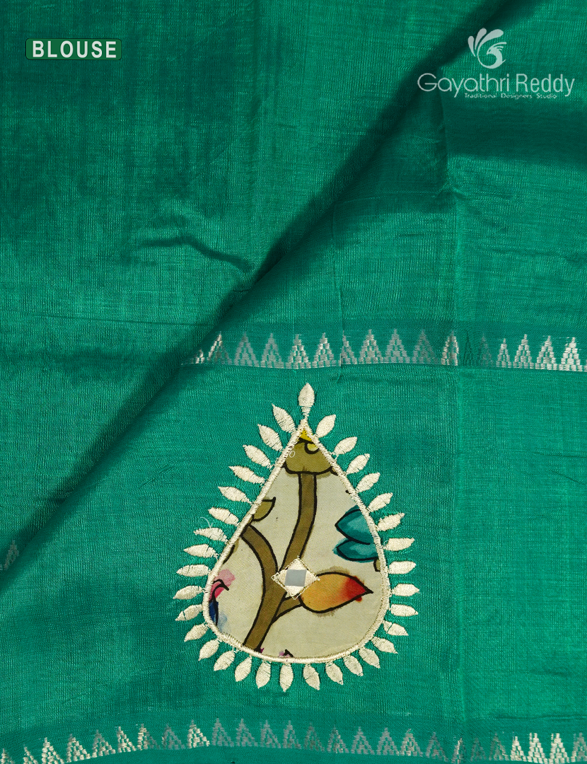 Pure Mangalagiri Langa Voni Set in Rama Green