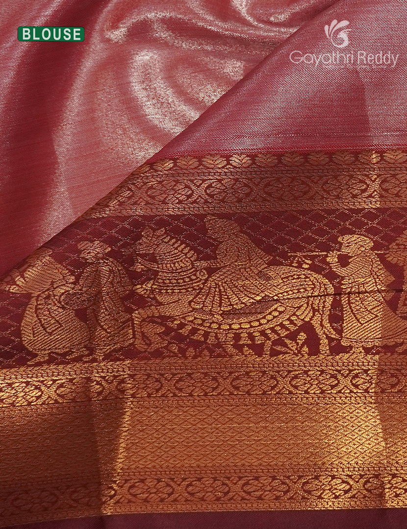 Semi Kanchipuram Silk Saree in Baby Pink