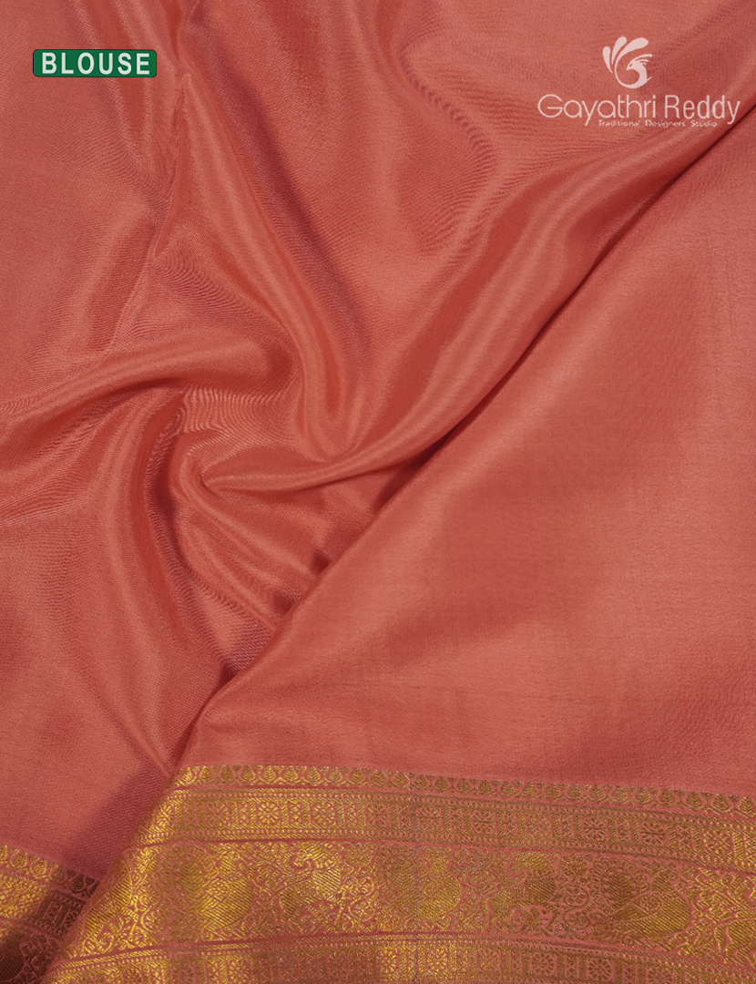Pure Mysore Silk Saree in Peach