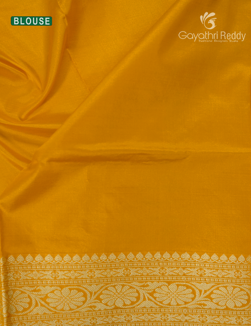 Pure Banaras Katan Silk Saree in Mango Yellow