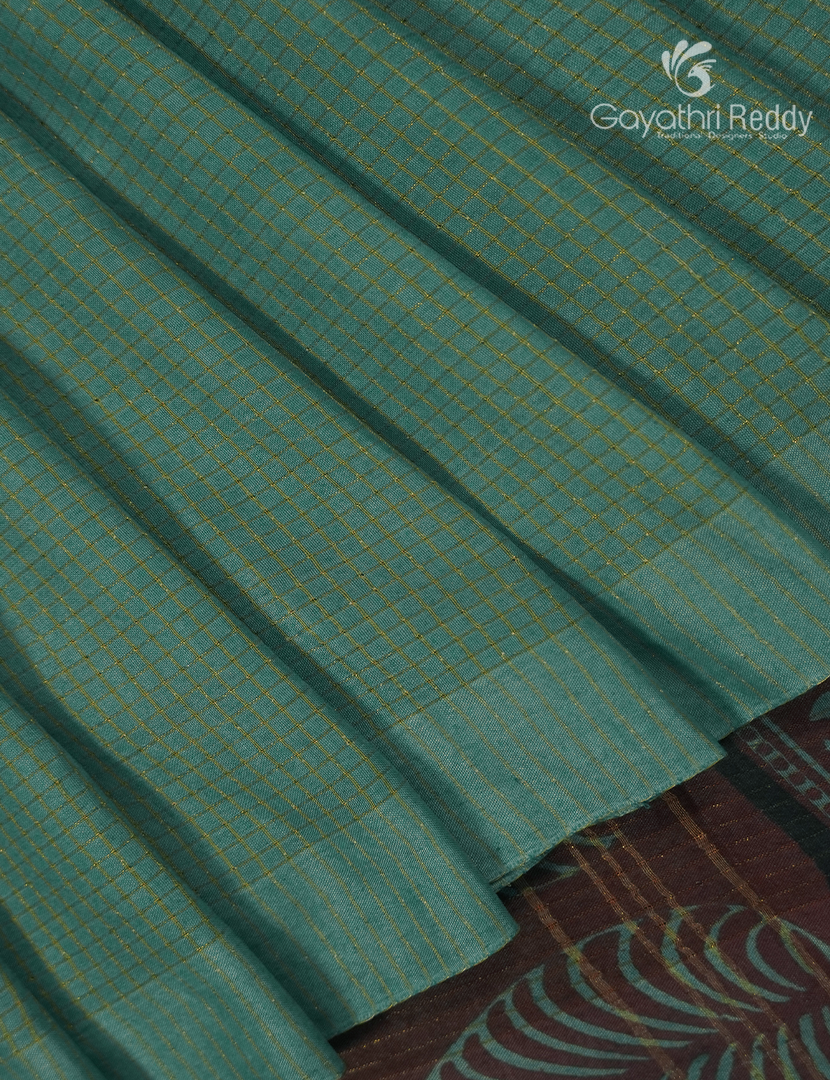 Pure Munga Silk Saree in Teal Green