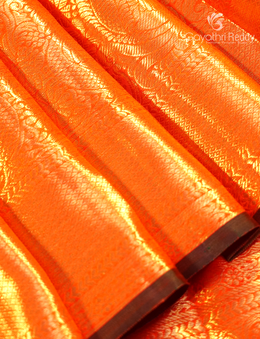 Pure Kanchipuram Bridal Silk in Orange
