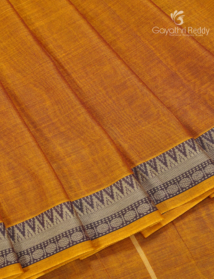 Pure Narayanpet Cotton Saree in Turmeric
