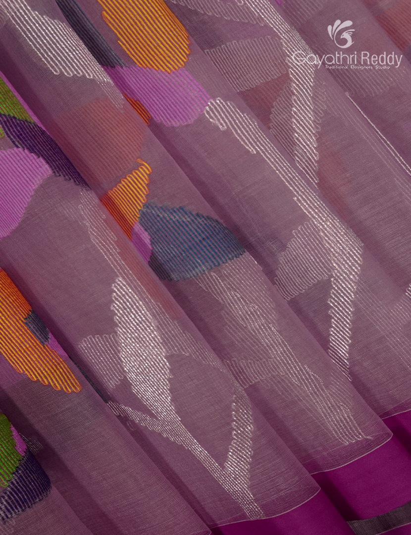 Pure Jamdani Kora Saree in Pastel Onion Pink