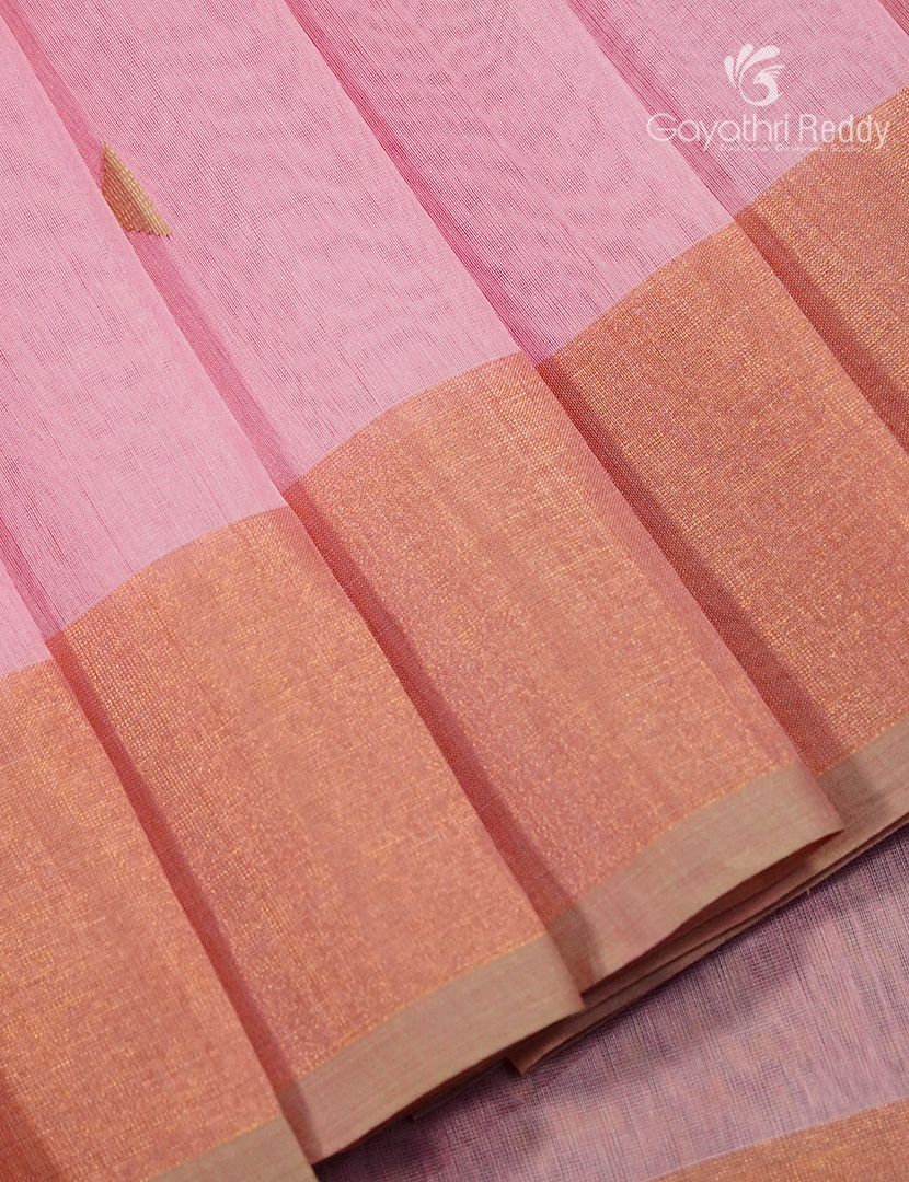 Pure Chanderi Sico Saree in Baby Pink