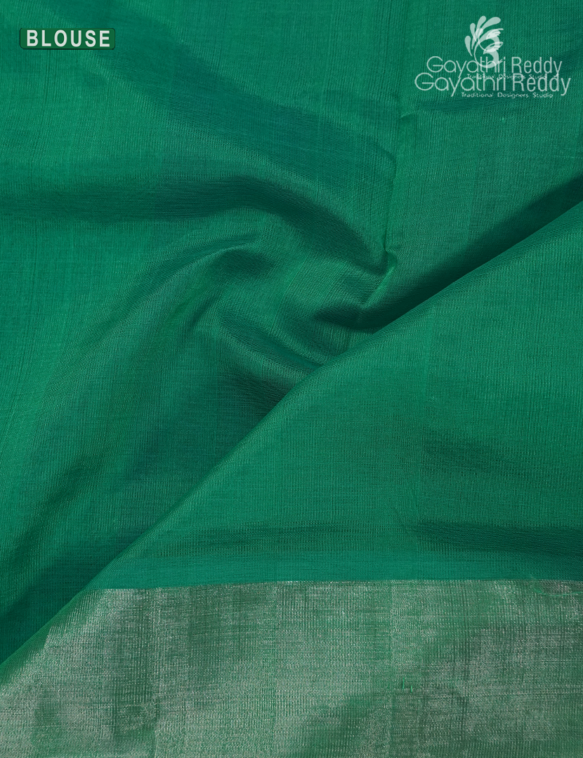 Pure Arani Sico Saree in Deep Blue and Sea Green