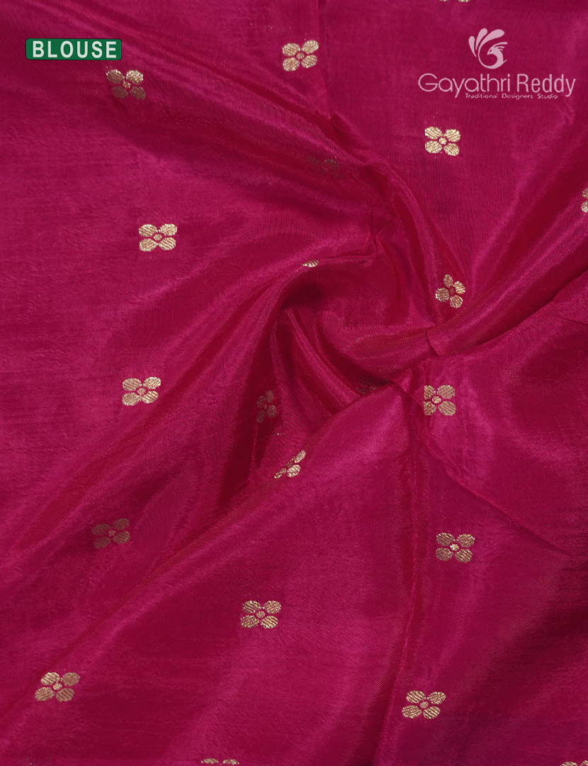 Semi Mysore Silk Saree in Orange and Pink