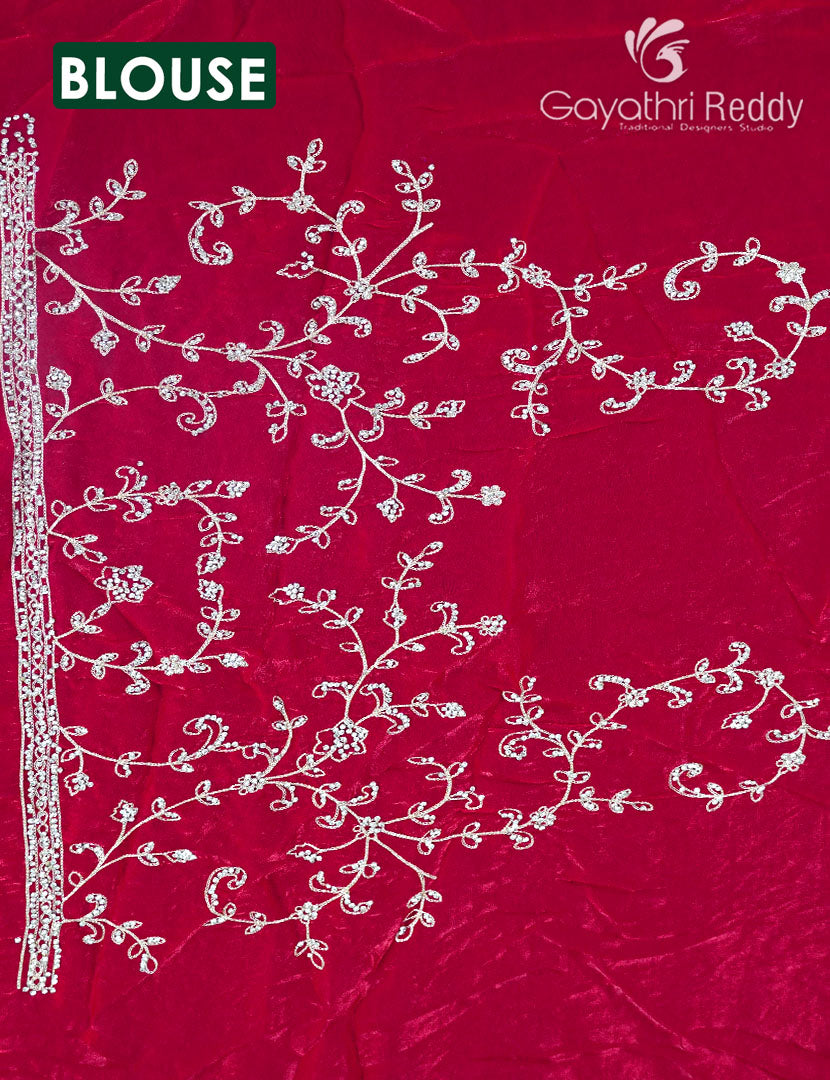Tissue Organza Saree in Rani Pink