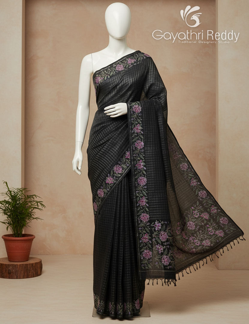 KHADI SILK WORK SAREE-KSW78