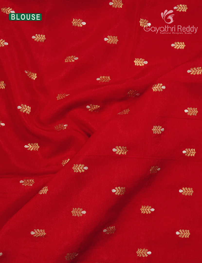 Semi Mysore Crepe Saree in Red